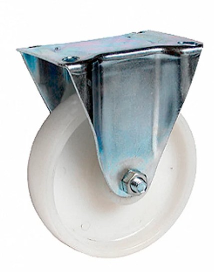 Ø 152 mm | Zestaw kołowy, koło stałe bez hamulca: poliamid, płyta mocująca, łożysko wałeczkowe, nośność 270 kg | 4062-152