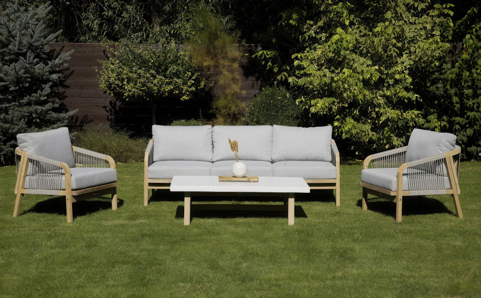 Zestaw drewnianych mebli ogrodowych JACOB Caffe - Furrore