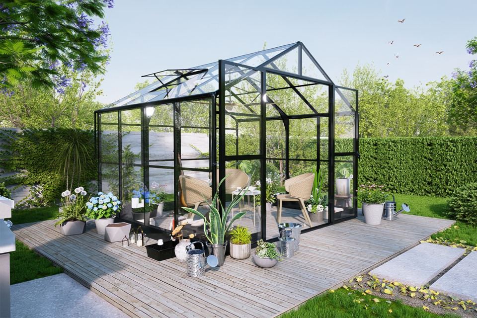 Szklarnia poliwęglanowa PREMIUM Solid PC 278x278cm Black - Cultivo