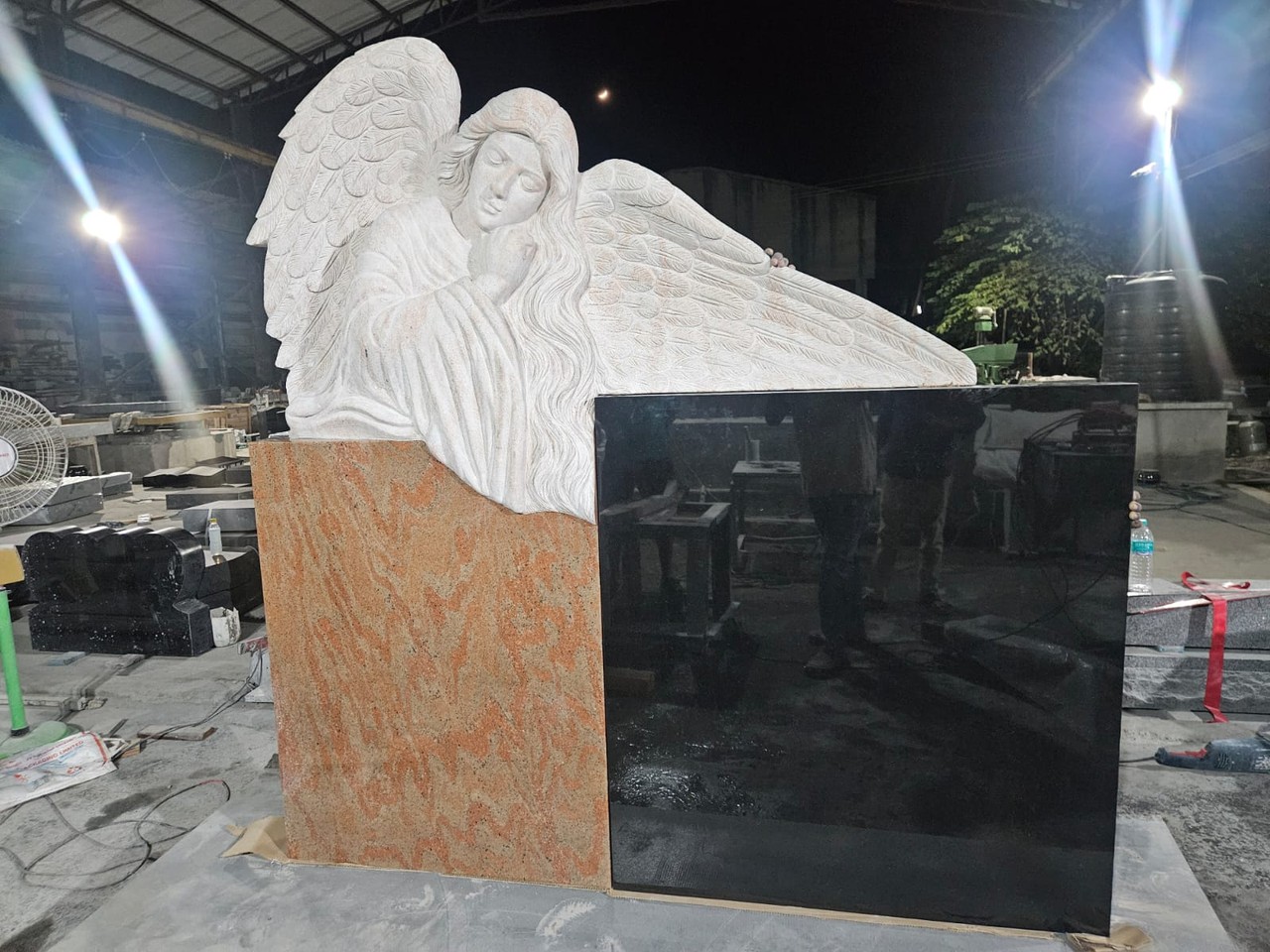 Indian Granite Angel Headstone